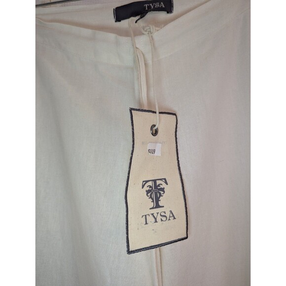 Tysa Malibu NWT Linen Blend Trouser Resort Lightweight Cream Womens Large (J13) - Picture 4 of 9